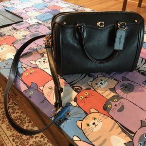 Coach black leather bag